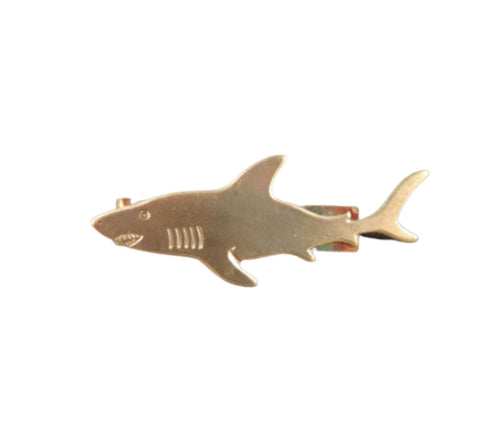 Handmade Steampunk Brass Nautical Shark Tie Clip Tie Bar