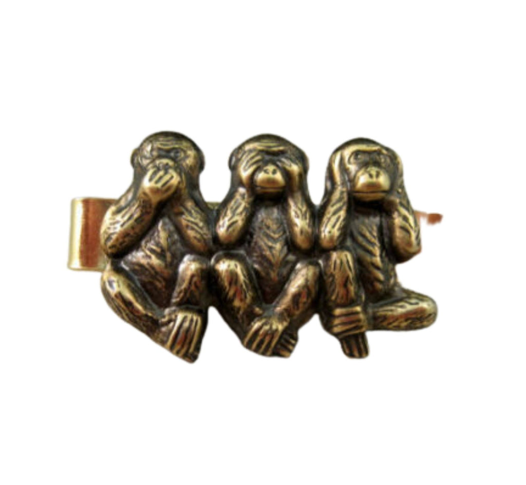 Handmade No Evil Monkey Steampunk Tie Bar