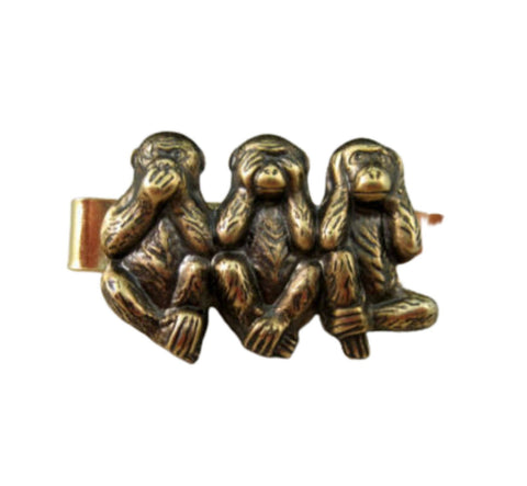 Handmade No Evil Monkey Steampunk Tie Bar