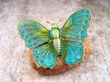 Handmade Verdigris Butterfly Brooch