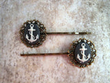 Handmade Nautical Anchor Hair Bobby Pins