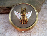 Handmade Bronze Angel Bunny Pill Box