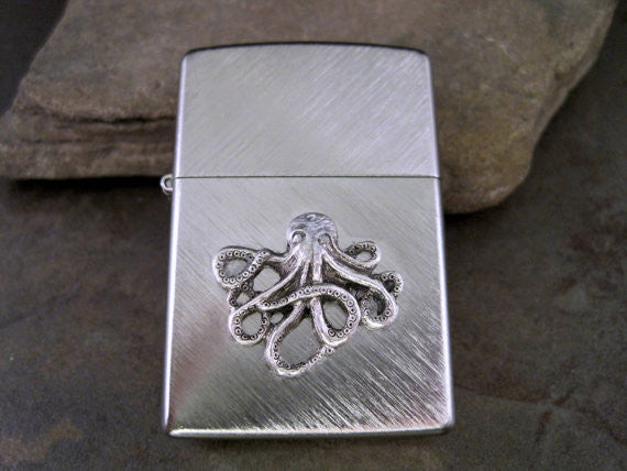 Handmade Silver Octopus Cigarette Lighter