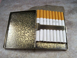 Handmade Antique Silver Embossed Marijuana Leaf Cigarette Case