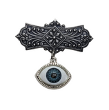 Handmade Antique Silver Eyeball Brooch Pin
