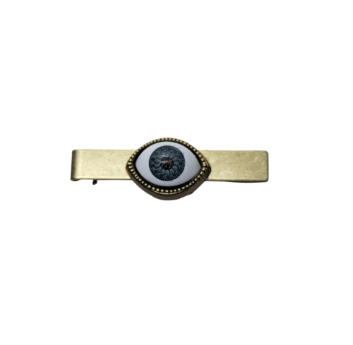 Handmade Oxidized Steampunk Eyeball Tie Bar Clip