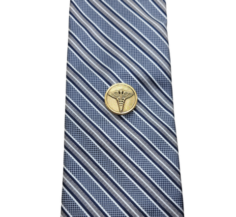 Handmade Antique Gold Caduceus Medical Symbol Lapel Pin Tie Tack