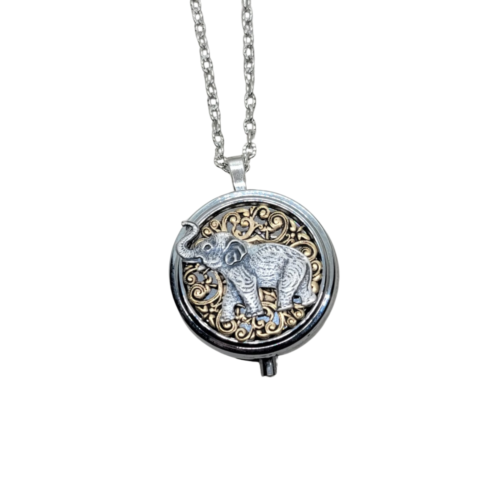 Handmade Silver Elephant Pill Box Necklace