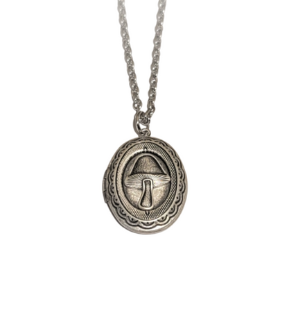 Handmade Silver Mushroom Locket Necklace