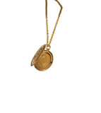 Handmade antique Gold Mushroom Locket Necklace