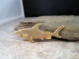 Handmade Steampunk Brass Nautical Shark Tie Clip Tie Bar